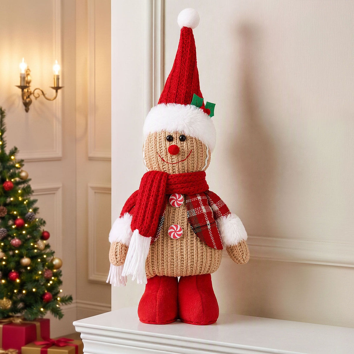 Alona.com.au Occasions > Christmas > Christmas Decorations Jingle Jollys Christmas Gingerbread Man Standing Ornament Knitted Christmas Indoor Decor