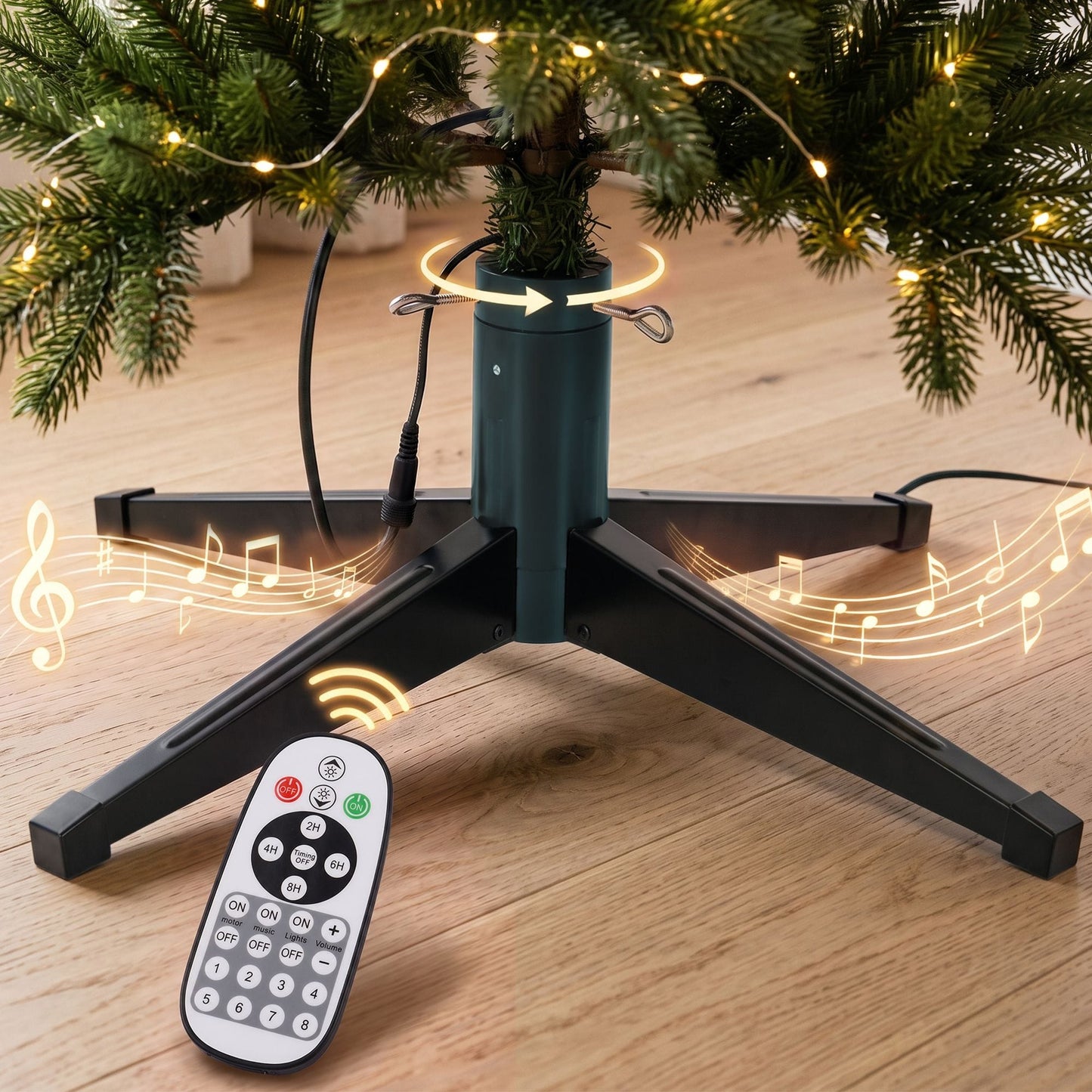 Alona.com.au Occasions > Christmas > Christmas Decorations Jingle Jollys Christmas Tree Stand 360° Rotating for Xmas Tree Up to 2.7M with Remote Control