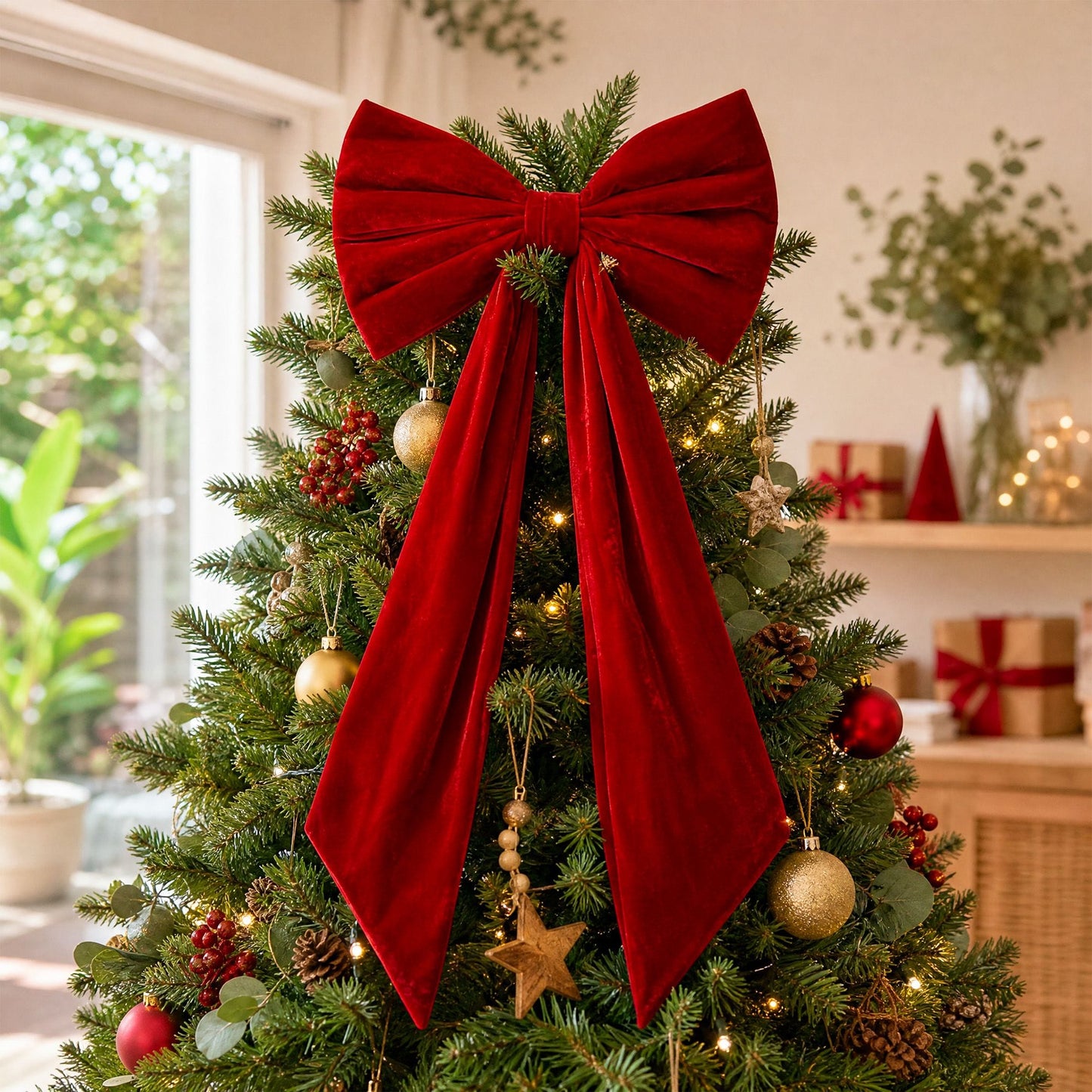 Alona.com.au Occasions > Christmas > Christmas Decorations Jingle Jollys Red Velvet Christmas Bows Tree Decorations Xmas Ornaments