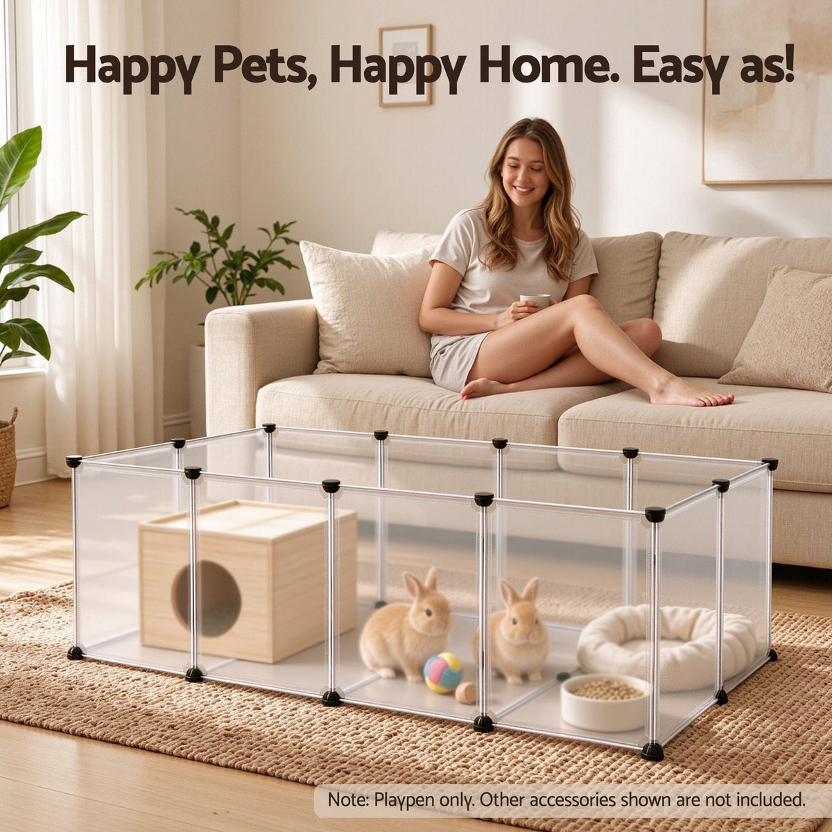 Alona.com.au Pet Care > Dog Supplies > Dog Playpens & Gates i.Pet Pet Dog Playpen 20 Panels with Baseboard DIY Enclosure Small Animal Rabbit Pen 125CM
