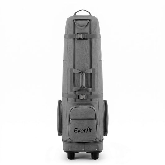 Alona.com.au Sports & Fitness > Golf > Golf Accessories Everfit Golf Travel Bag Flight Cover Foldable Soft Case Wheels Grey