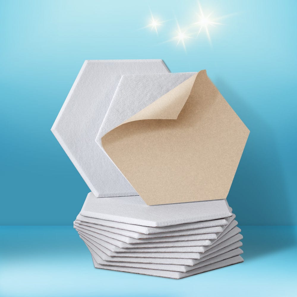 Alpha Audio & Video > Musical Instrument & Accessories > Audio Accessories Alpha Acoustic Foam 12pcs 35x30x0.9cm Soundproof Absorption Panel Adhesive White