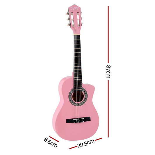 Alpha Audio & Video > Musical Instrument & Accessories > Guitars Alpha 34 Inch Classical Guitar Wooden Body Nylon String Beginner Kids Gift Pink