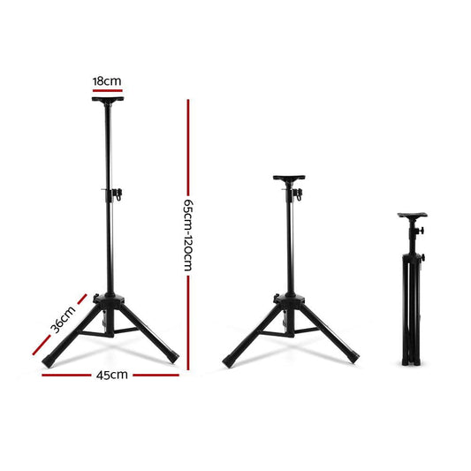 Alpha Audio & Video > Speakers > Speaker Accessories Alpha Speaker Stand 65-120cm Adjustable Height Surround Sound Studio Home 2pcs