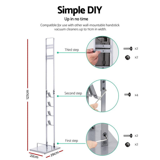 Artiss Appliances > Vacuum Cleaners > Vacuum Cleaner Accessories Artiss Freestanding Dyson Vacuum Cleaner Stand for V6 7 8 10 11 Silver