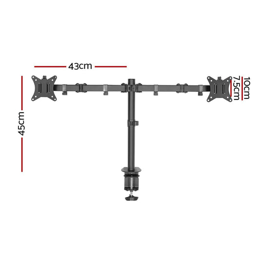 Artiss Electronics > Computer Accessories > Computer Monitors & Accessories Artiss Monitor Arm Dual Desk Mount Screen Bracket Holder