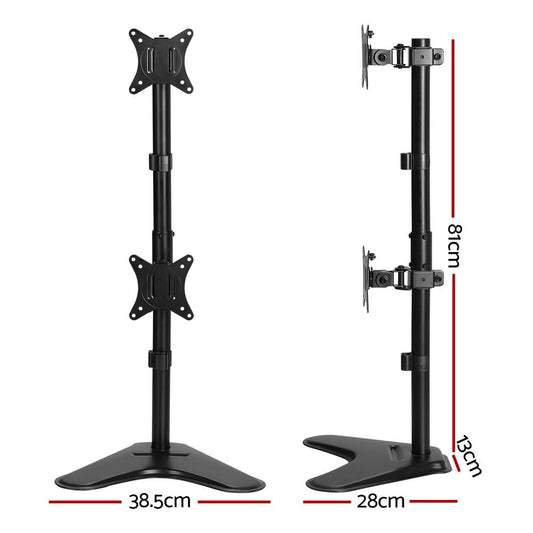 Artiss Electronics > Computer Accessories > Computer Monitors & Accessories Artiss Monitor Arm Stand Dual Mount HD LED TV Bracket Holder Freestanding