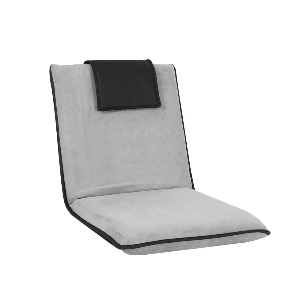 Artiss Furniture > Bar Stools & Chairs > Arm Chairs & Recliners Artiss Floor Lounge Sofa Bed Couch Recliner Chair Folding Chair Cushion Grey