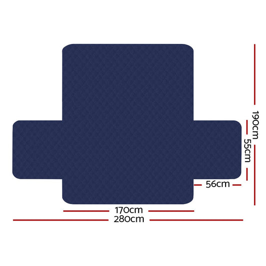 Artiss Furniture > Bar Stools & Chairs > Arm Chairs & Recliners Artiss Sofa Cover Couch Covers 3 Seater Quilted Navy