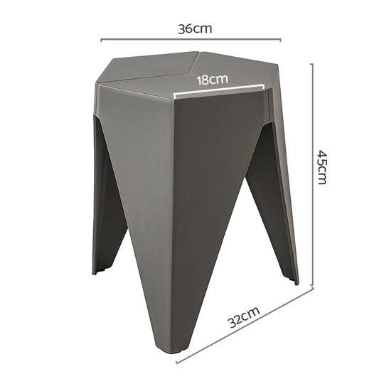 Artiss Furniture > Bar Stools & Chairs > Table & Bar Stools Artiss 2x Bar Stools Puzzle Plastic Foot Stool Grey