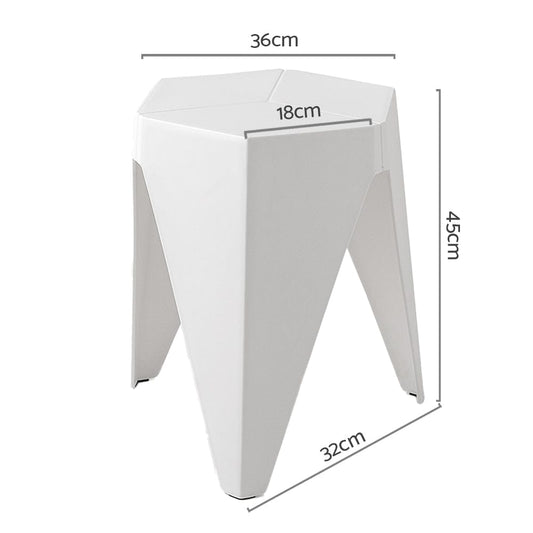 Artiss Furniture > Bar Stools & Chairs > Table & Bar Stools Artiss 2x Bar Stools Puzzle Plastic Foot Stool White