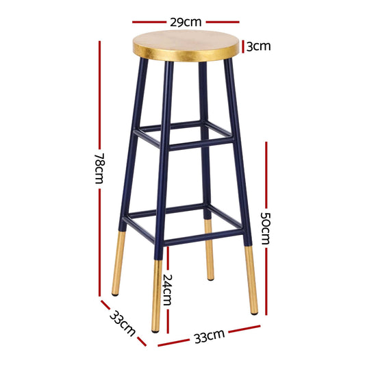 Artiss Furniture > Bar Stools & Chairs > Table & Bar Stools Artiss Bar Stools Metal Gold Navy
