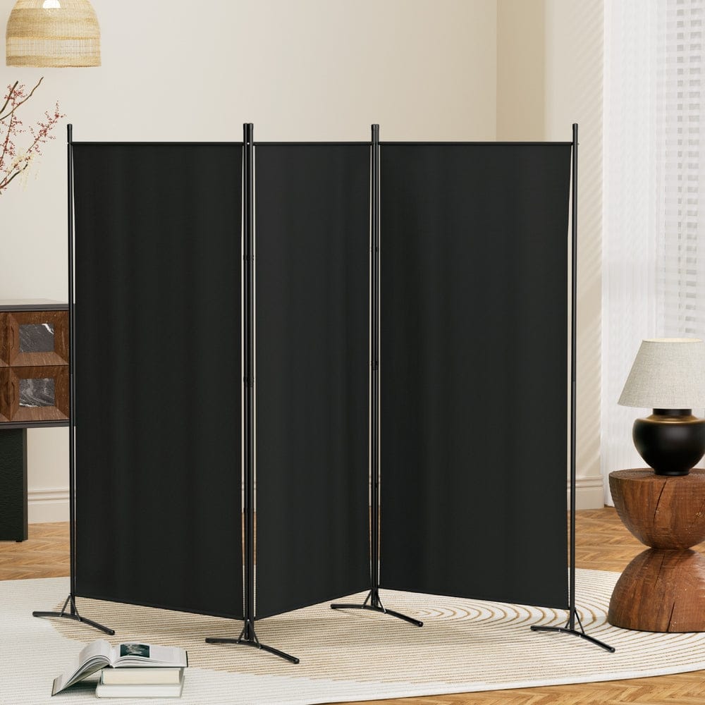 Artiss Furniture > Bedroom > Room Dividers Artiss 3 Panel Room Divider Screen 260x180cm Fabric Black