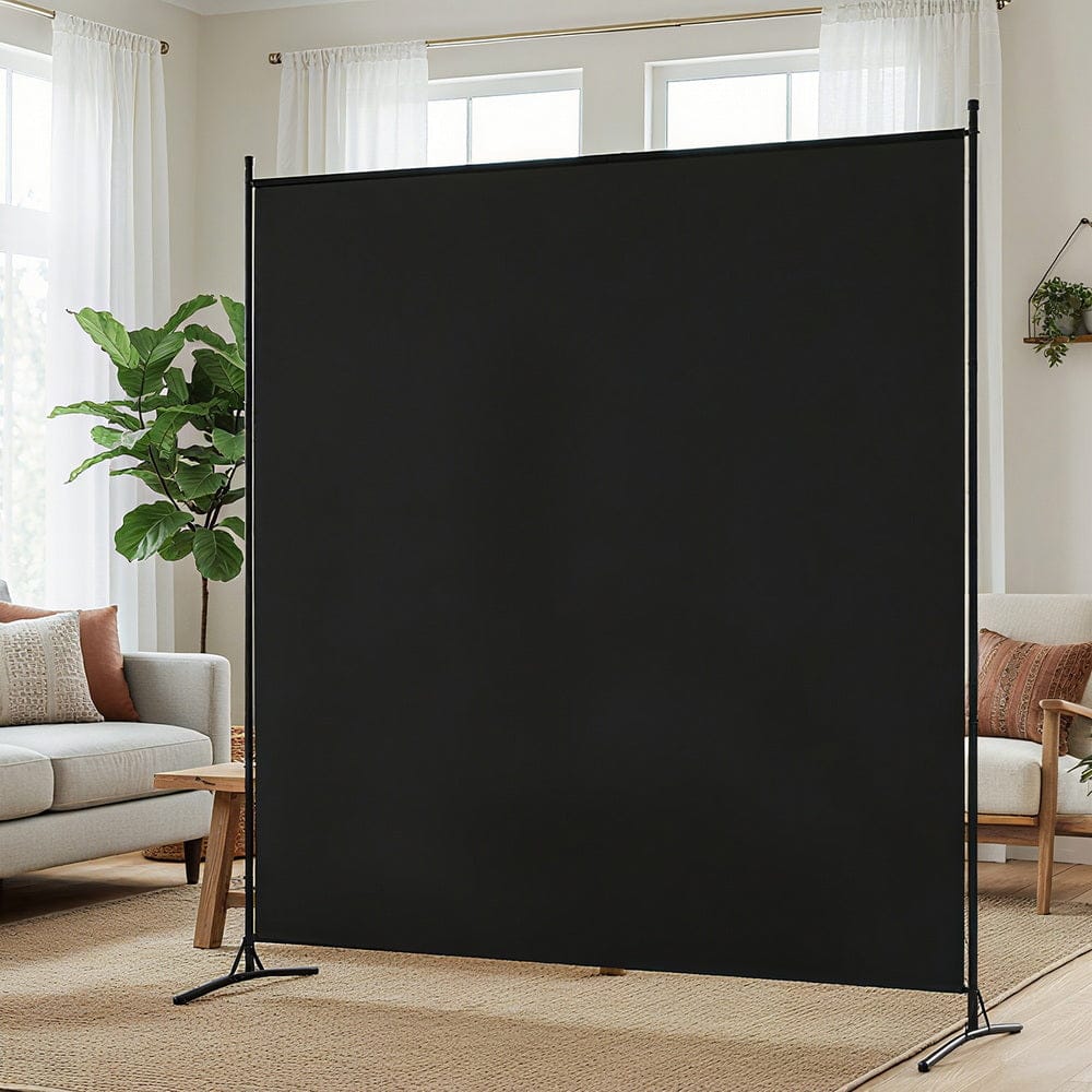 Artiss Furniture > Bedroom > Room Dividers Artiss Room Divider Screen 175x180cm Fabric Black