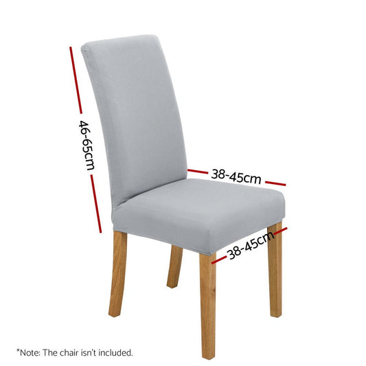 Artiss Furniture > Dining > Dining Set Artiss Dining Chair Covers 6x Slipcovers Spandex Stretch Banquet Wedding Grey