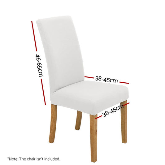 Artiss Furniture > Dining > Dining Set Artiss Dining Chair Covers 6x Slipcovers Spandex Stretch Banquet Wedding White