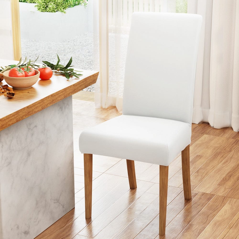 Artiss Furniture > Dining > Dining Set Artiss Dining Chair Covers 6x Slipcovers Spandex Stretch Banquet Wedding White