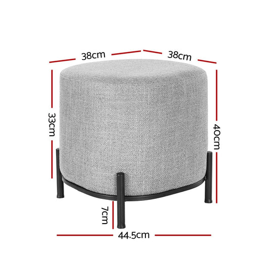Artiss Furniture > Living Room > Ottomans & Footstools Artiss Ottoman Foot Stool Square Linen Grey