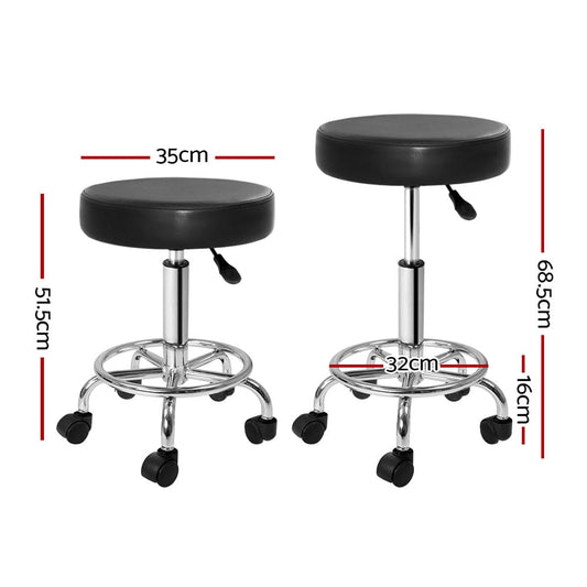 Artiss Furniture > Living Room > Ottomans & Footstools Artiss Salon Stool Round Swivel Chair Black