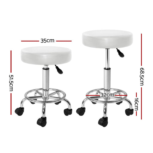 Artiss Furniture > Living Room > Ottomans & Footstools Artiss Salon Stool Round Swivel Chair White