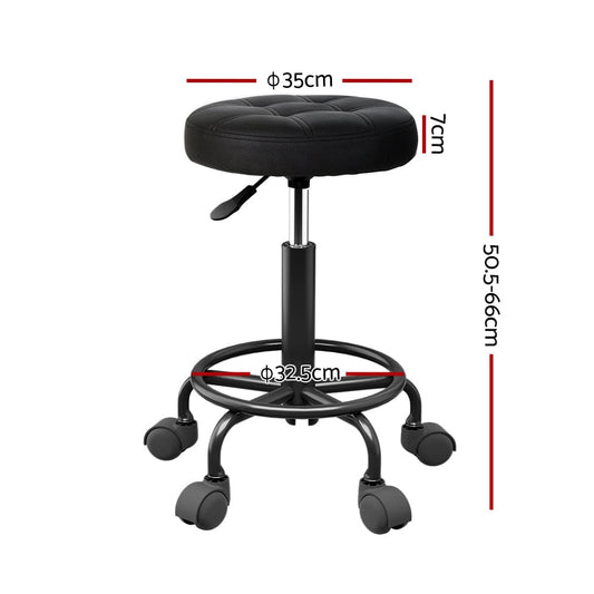 Artiss Furniture > Living Room > Ottomans & Footstools Artiss Salon Stool Round Swivel Chairs Black