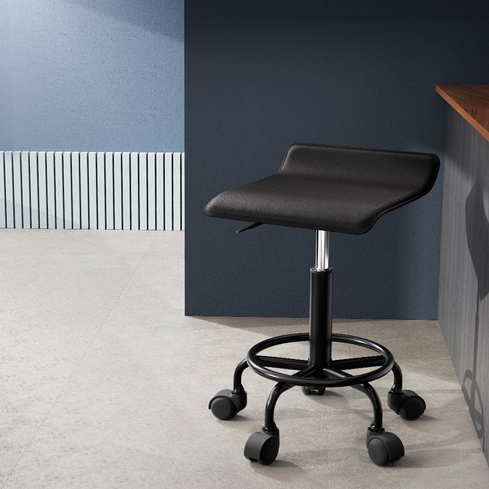 Artiss Furniture > Living Room > Ottomans & Footstools Artiss Salon Stool Square Swivel Chair Black