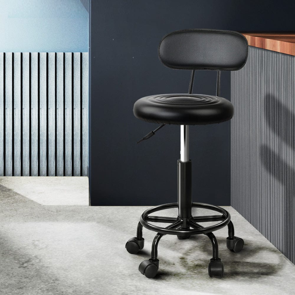 Artiss Furniture > Living Room > Ottomans & Footstools Artiss Salon Stool Swivel Chair Backrest