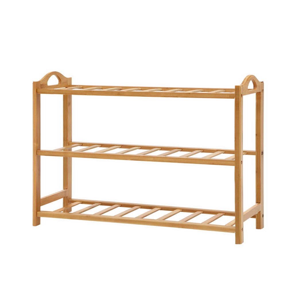 Artiss Furniture > Living Room > Shoe Storage Artiss Shoe Rack Bamboo Shoe Storage 3-tier 9 Pairs