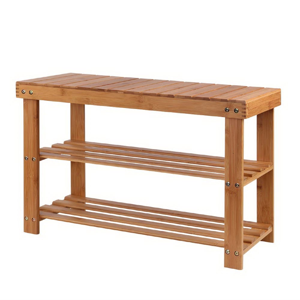 Artiss Furniture > Living Room > Shoe Storage Artiss Shoe Rack Shoe Bench 10 Pairs Bamboo