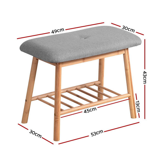 Artiss Furniture > Living Room > Shoe Storage Artiss Shoe Rack Shoe Bench Fabric Seat 2 Pairs