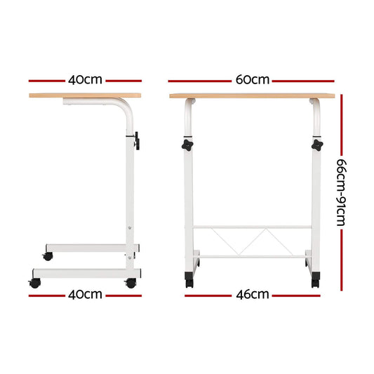 Artiss Furniture > Office > Desks Artiss Laptop Desk Table Adjustable 60CM Light Wood