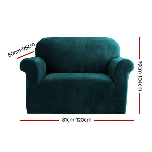 Artiss Furniture > Sofas > Sofa Accessories Artiss Sofa Cover Couch Covers 1 Seater Velvet Agate Green