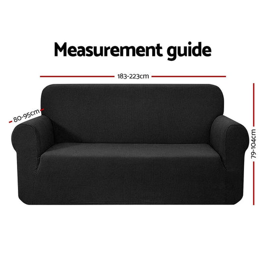 Artiss Furniture > Sofas > Sofa Accessories Artiss Sofa Cover Couch Covers 3 Seater High Stretch Black