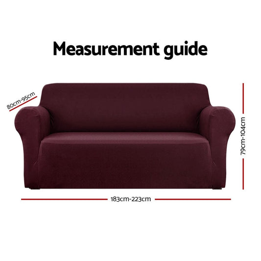 Artiss Furniture > Sofas > Sofa Accessories Artiss Sofa Cover Couch Covers 3 Seater Stretch Burgundy