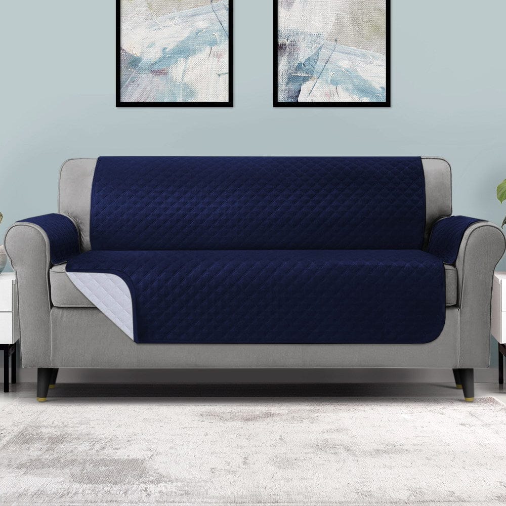 Artiss Furniture > Sofas > Sofa Accessories Artiss Sofa Cover Couch Covers 4 Seater 100% Water Resistant Navy
