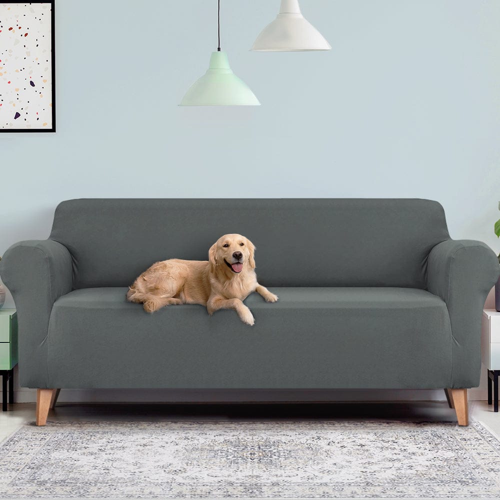Artiss Furniture > Sofas > Sofa Accessories Artiss Sofa Cover Couch Covers 4 Seater Stretch Grey