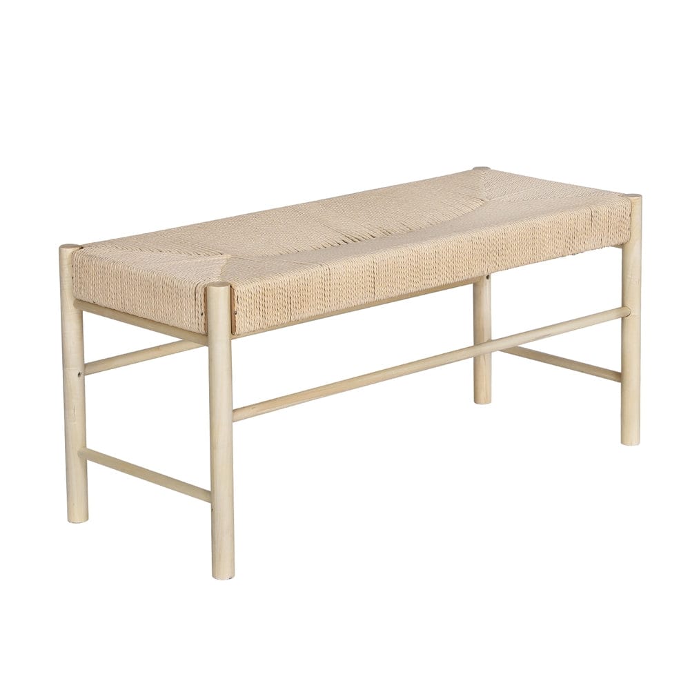 Artiss Home & Garden > Bedding > Blankets & Throws Artiss Dining Bench Paper Rope Seat Wooden Chair 100cm