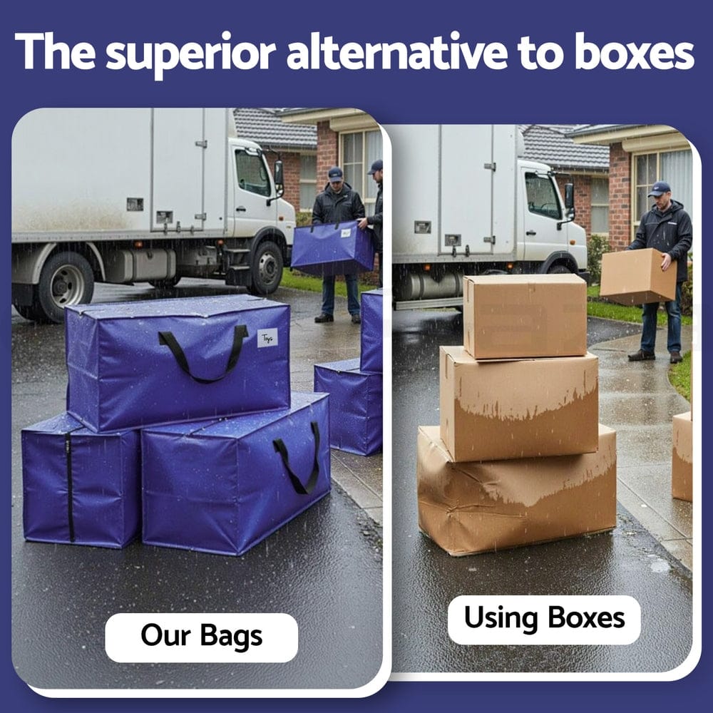 Artiss Home & Garden > Bedding > Mattress Protectors Artiss Moving Bags Heavy Duty Waterproof Backpack Straps Large Storage Totes 5 Pack Blue