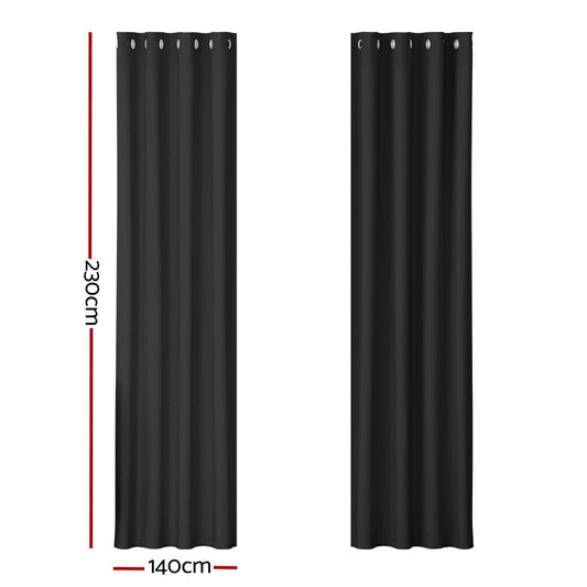 Artiss Home & Garden > Curtains > Curtains & Drapes Artiss 2X Blockout Curtains Eyelet 140x230cm Black