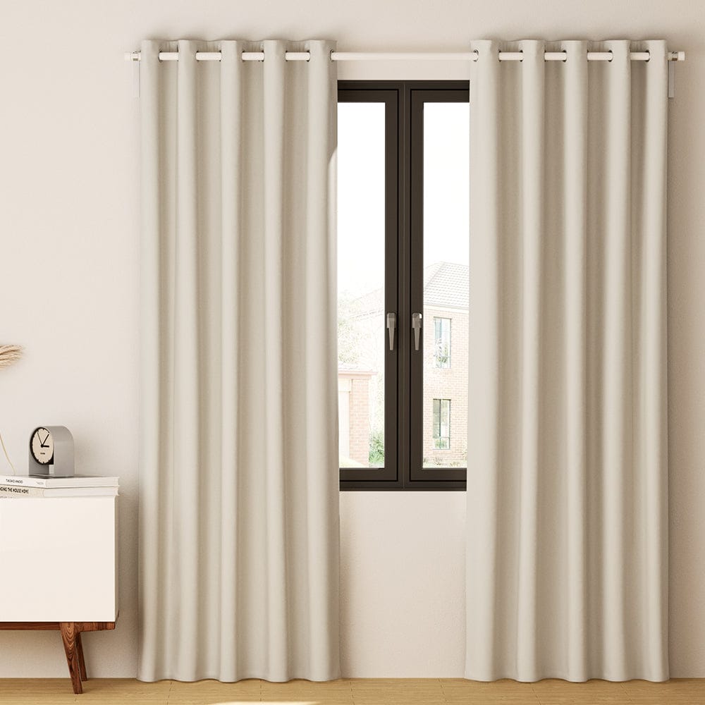 Artiss Home & Garden > Curtains > Curtains & Drapes Artiss 2X Blockout Curtains Eyelet 240x230cm Beige