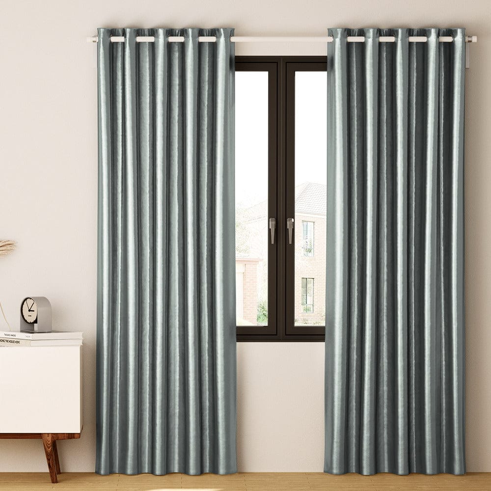 Artiss Home & Garden > Curtains > Curtains & Drapes Artiss 2X Blockout Curtains Eyelet 300x230cm Grey Shine