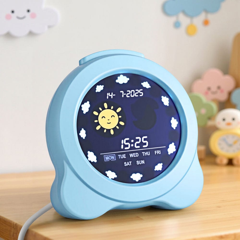 Artiss Home & Garden > Decor > Clocks Artiss 3.8" Digital Day Clock Calendar Alarm LCD Display Blue