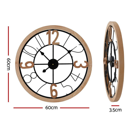 Artiss Home & Garden > Decor > Clocks Artiss 60CM Wall Clock Wooden