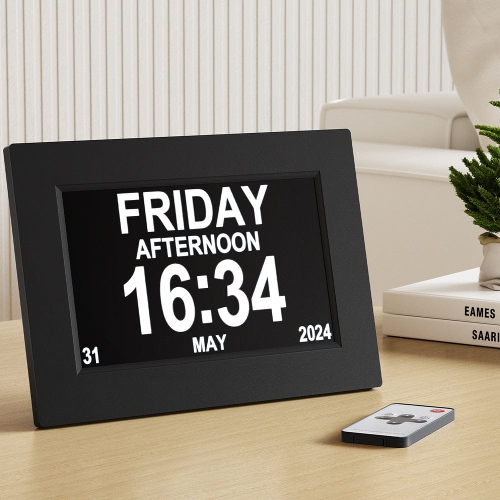 Artiss Home & Garden > Decor > Clocks Artiss 8" Digital Day Clock Calendar Alarm Black