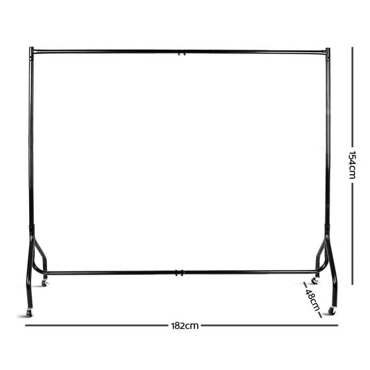 Artiss Home & Garden > Storage > Clothing & Wardrobe Storage Artiss Clothes Rack Airer Coat Stand 6FT Rail Wheels