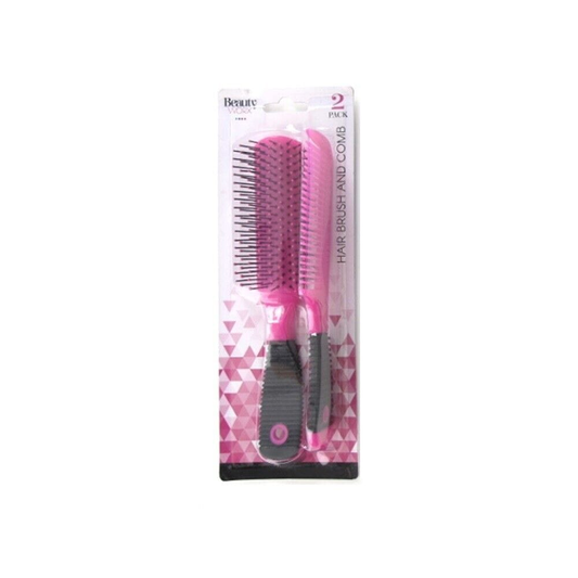 Beauty Worx Comb Pink 2 Pack Hair Brush Hairbrush Smooth Head Scalp Colour Comb