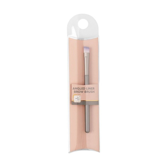Beauty Worx Makeu brush Silver Brush Chrome Cosmetic Makeup Angled Small Liner Eye Brow