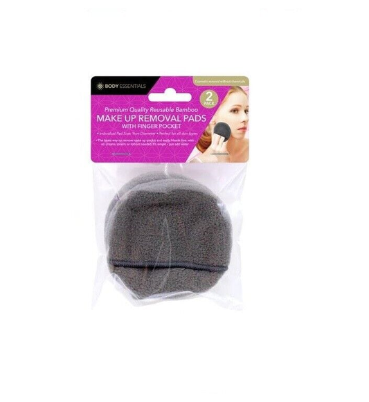 Body Essentials Dark Grey Makeup Remover Pads Reusable Microfiber Face Cleaner Puff Facial Cleansing 2PCS