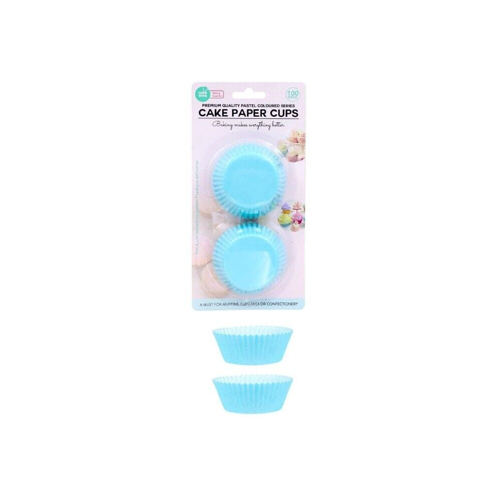 Cakeboards Blue 100Pk Cupcake Patty Pans Muffin Cases Cake Boards Liners Boxes Baking Cups