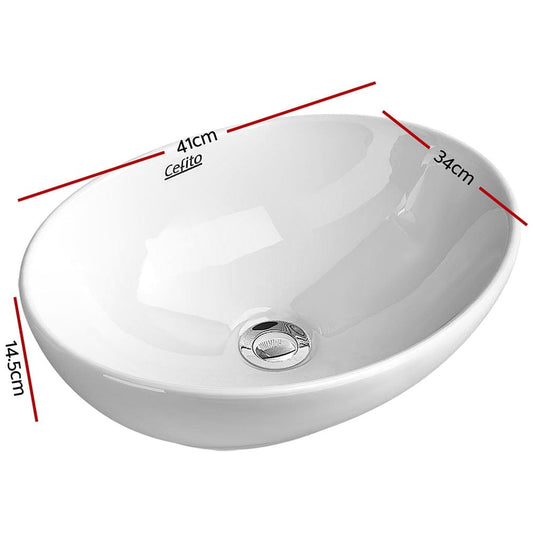 Cefito Furniture > Bathroom > Sinks Cefito Bathroom Basin Ceramic Vanity Sink Hand Wash Bowl 41x34cm